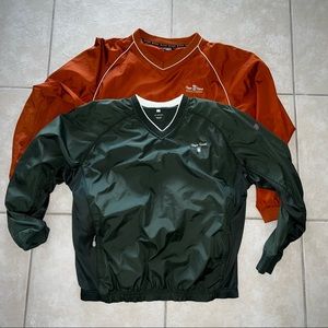 Lot of 2 bryce resort golf windbreakers XL FOOTJOY/GLEN ECHO orange/green